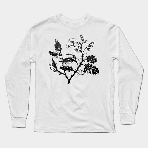 Flower Drawing Long Sleeve T-Shirt by AbstractIdeas